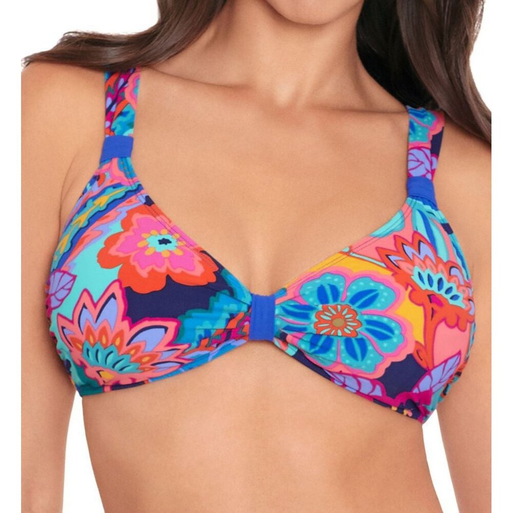 Skinny Dippers womens Tapestry Soomi Top, Blue Size S MSRP $99